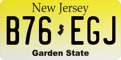NJ license plate B76EGJ