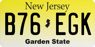 NJ license plate B76EGK