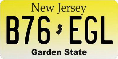 NJ license plate B76EGL