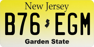 NJ license plate B76EGM