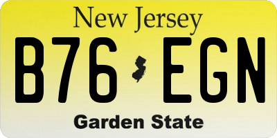NJ license plate B76EGN