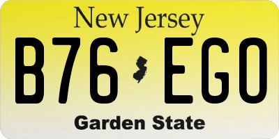 NJ license plate B76EGO