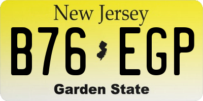 NJ license plate B76EGP