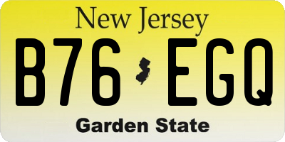 NJ license plate B76EGQ
