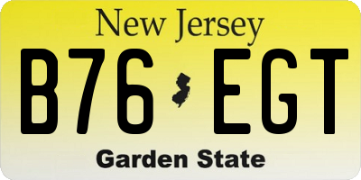 NJ license plate B76EGT