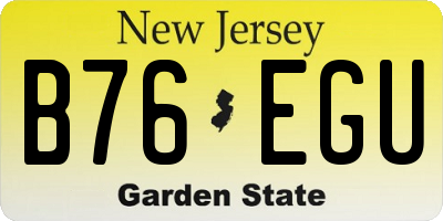 NJ license plate B76EGU