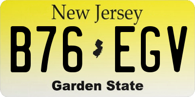 NJ license plate B76EGV