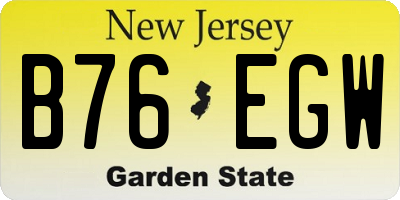 NJ license plate B76EGW