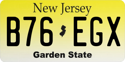 NJ license plate B76EGX