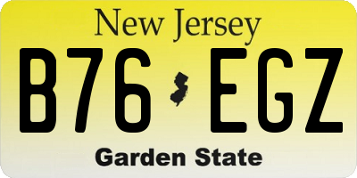NJ license plate B76EGZ