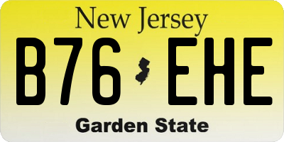 NJ license plate B76EHE