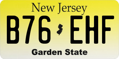 NJ license plate B76EHF