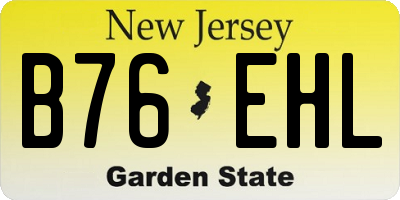 NJ license plate B76EHL