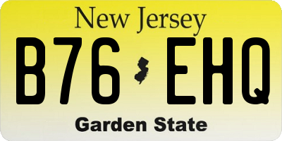NJ license plate B76EHQ