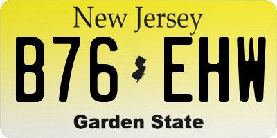 NJ license plate B76EHW