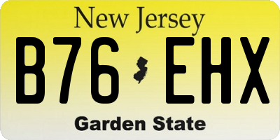 NJ license plate B76EHX