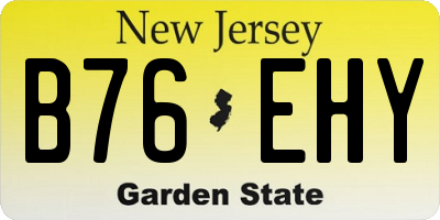 NJ license plate B76EHY