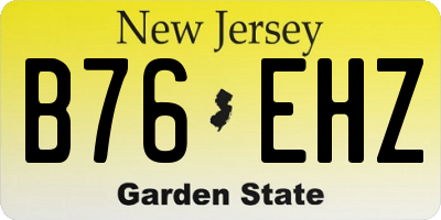 NJ license plate B76EHZ