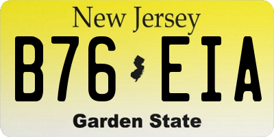 NJ license plate B76EIA