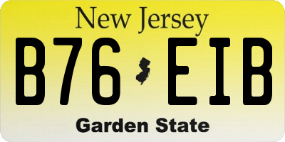 NJ license plate B76EIB