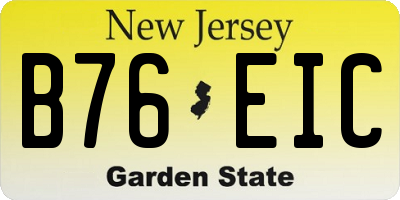 NJ license plate B76EIC