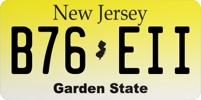 NJ license plate B76EII