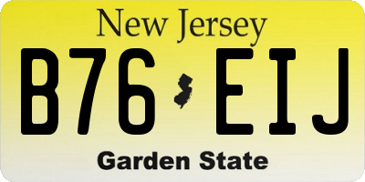 NJ license plate B76EIJ