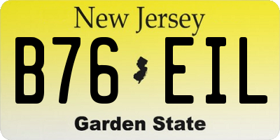 NJ license plate B76EIL