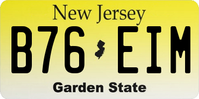 NJ license plate B76EIM