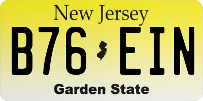 NJ license plate B76EIN