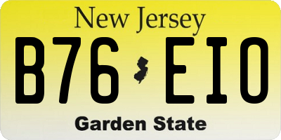 NJ license plate B76EIO