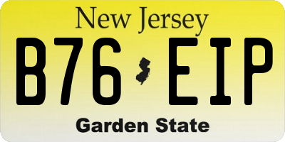 NJ license plate B76EIP