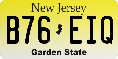 NJ license plate B76EIQ