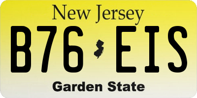 NJ license plate B76EIS