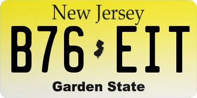 NJ license plate B76EIT