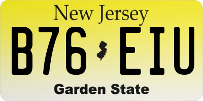 NJ license plate B76EIU