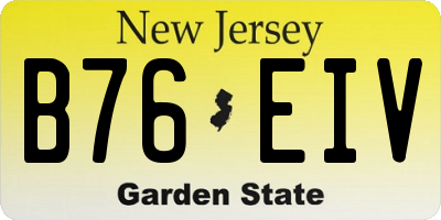 NJ license plate B76EIV