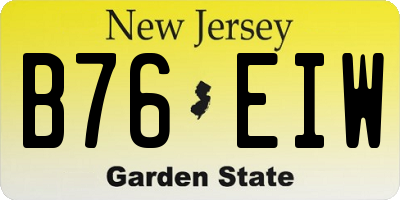 NJ license plate B76EIW