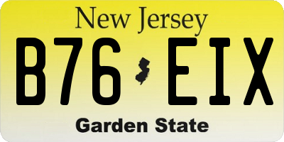 NJ license plate B76EIX