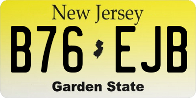 NJ license plate B76EJB
