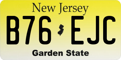 NJ license plate B76EJC