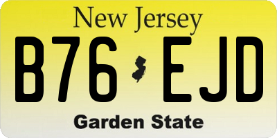 NJ license plate B76EJD