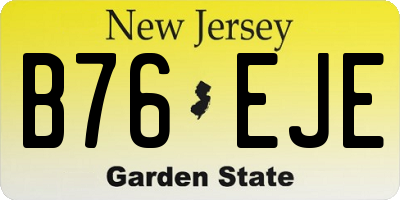 NJ license plate B76EJE