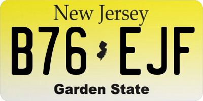 NJ license plate B76EJF