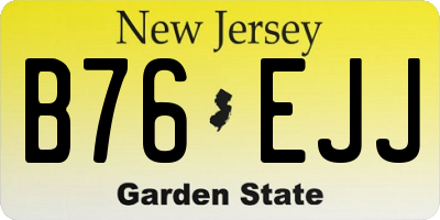NJ license plate B76EJJ