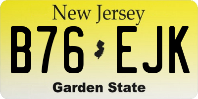 NJ license plate B76EJK
