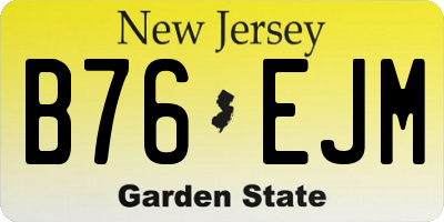 NJ license plate B76EJM