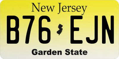 NJ license plate B76EJN