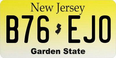 NJ license plate B76EJO