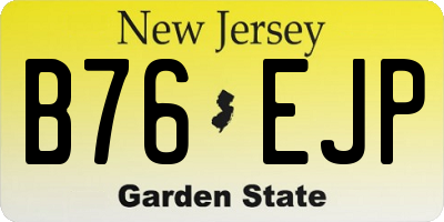 NJ license plate B76EJP